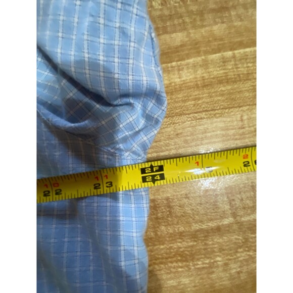 Studio Works Embroidered Blue & White Checked Shirt Size L Cool! Comfy! Cotton! - Picture 7 of 7